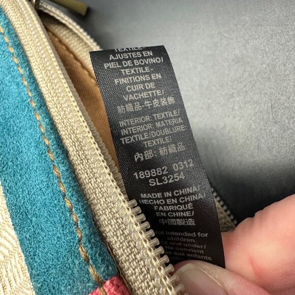 Fossil Patchwork Crossbody Purse Coin Pouch Wallet Vintage 90s Y2K Boho Leather - Picture 13 of 13